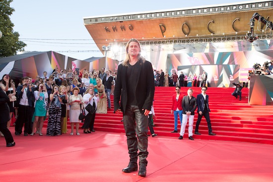 Brad Pitt attends the"World War Z" Screening during the Moscow International Film Festival at Pushkinsky Cinema on June 20, 2013 in Moscow, Russia.