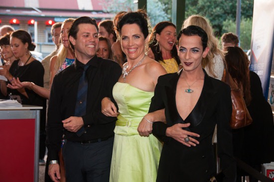 Byron Bay Film Festival Director, J’aimee Skippon-Volke (centre), Producer, Matt Huffman (left) and Master Thereminist Armen Ra of WHEN MY SORROW DIED: THE LEGEND OF ARMEN RA & THE THEREMIN. (right)