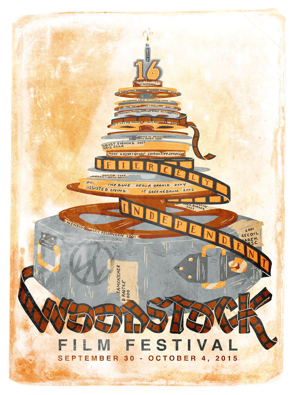 2015 Woodstock Film Festival Official Poster Art by JOY + NOELLE