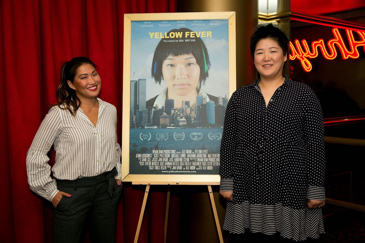 Jenna Ushkowtiz (L) and Kat Moon (R) at the LA Premiere of "Yellow Fever." Photo credit: Gillian Perry