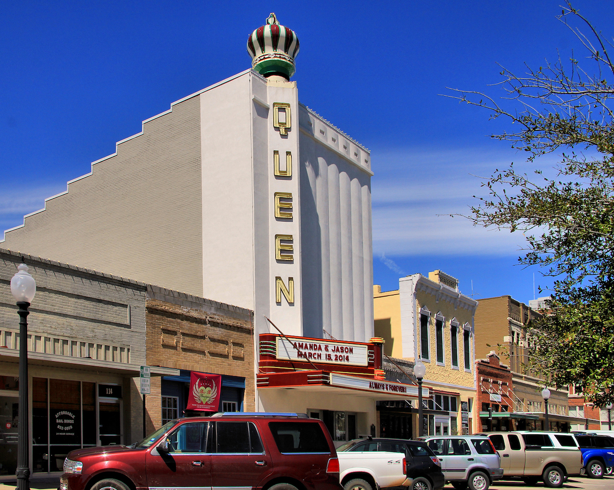 Queen Theatre in downtown Bryan