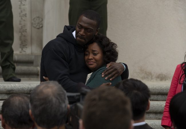 Aldis Hodge (left) stars as Brian Banks and Sherri Shepherd (right) stars as Leomia in Tom Shadyac’s BRIAN BANKS, a Bleecker Street release