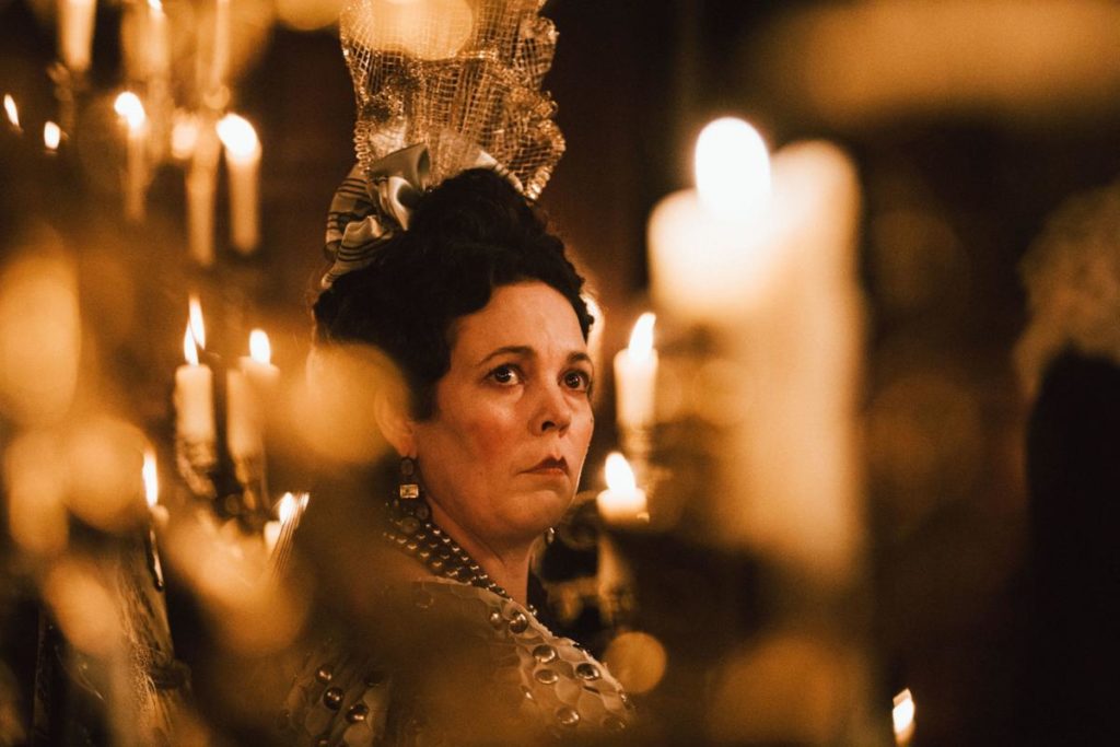 Olivia Colman as Queen Anne in The Favourite.