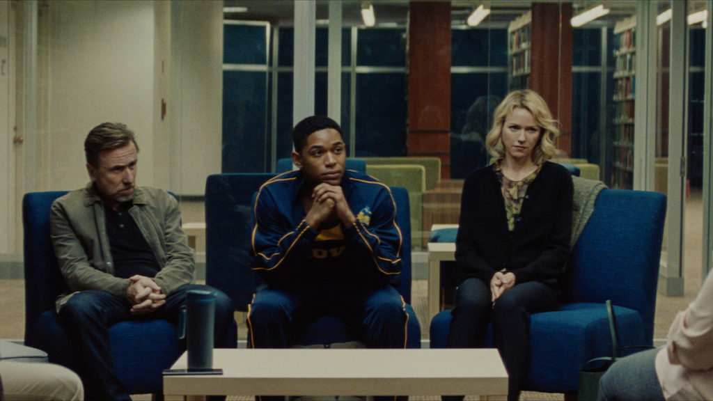 Tim Roth, Kelvin Harrison Jr., and Naomi Watts in Luce (Photo by Larkin Seiple)