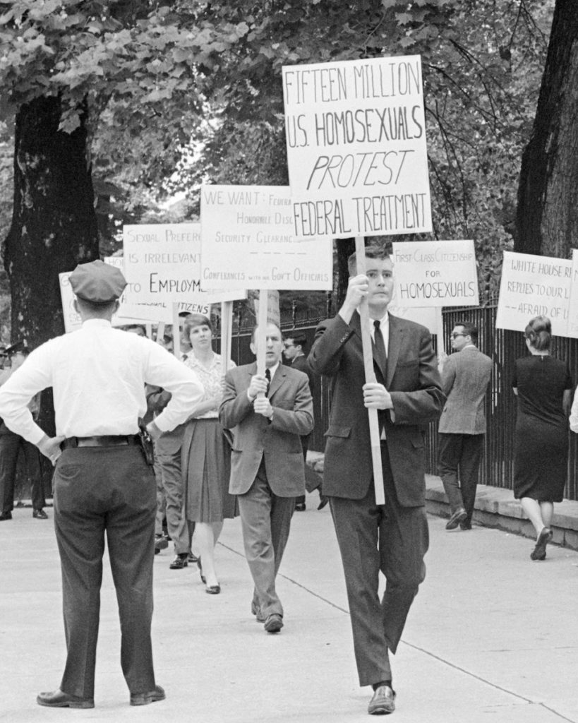 THE LAVENDER SCARE. First White House Protest: The U.S. government’s anti-gay witch hunts helped ignite the gay rights movement years before the Stonewall riots. This 1965 picket in front of the White House in Washington D.C. was the first demonstration of its kind.