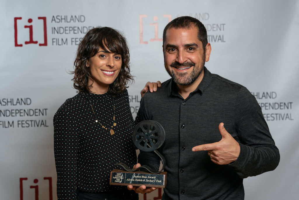 The 2019 Ashland Independent Film Festival James Blue Award was presented to directors Alyssa Fedele and Zachary Fink of The Rescue List.