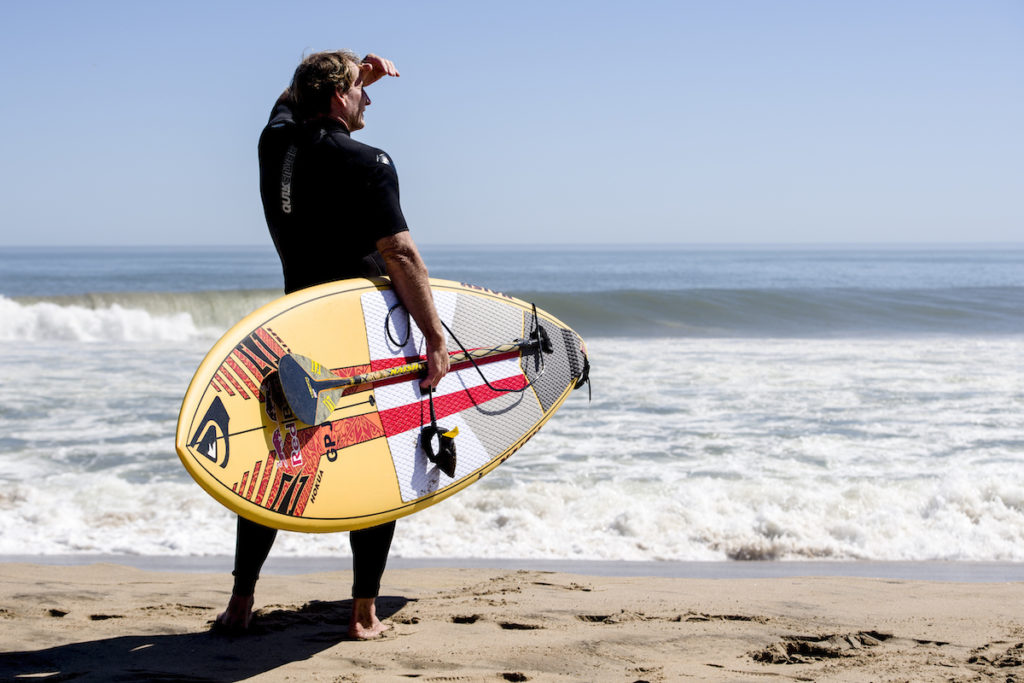 Robbie Naish is seen during a documentary film trip to Skeleton Bay, Namibia on May 3, 2017. (THE LONGEST WAVE directed by Joe Berlinger) (Photo Credit: Red Bull Films)