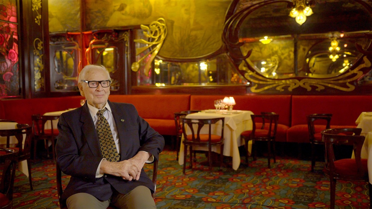 Pierre Cardin today at Maxim’s de Paris, which he purchased in 1981. (Photo : still from HOUSE OF CARDIN/The Ebersole Hughes Company)(House Of Cardin, directed by P. David Ebersole and Todd Hughes)