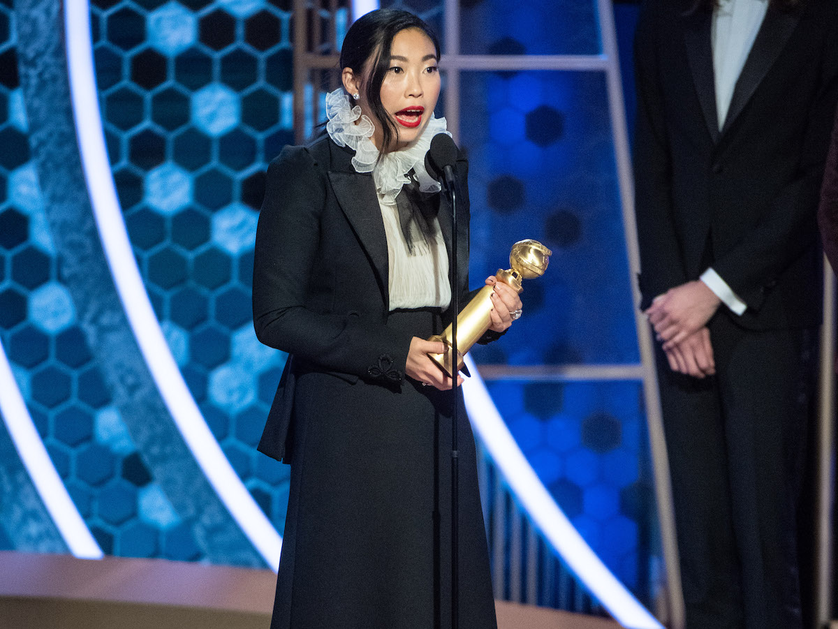 Awkwafina accepts the Golden Globe Award for Best Performance by an Actress in a Motion Picture - Musical or Comedy for her role in"The Farewell" at the 77th Annual Golden Globe Awards at the Beverly Hilton in Beverly Hills, CA on Sunday, January 5, 2020.