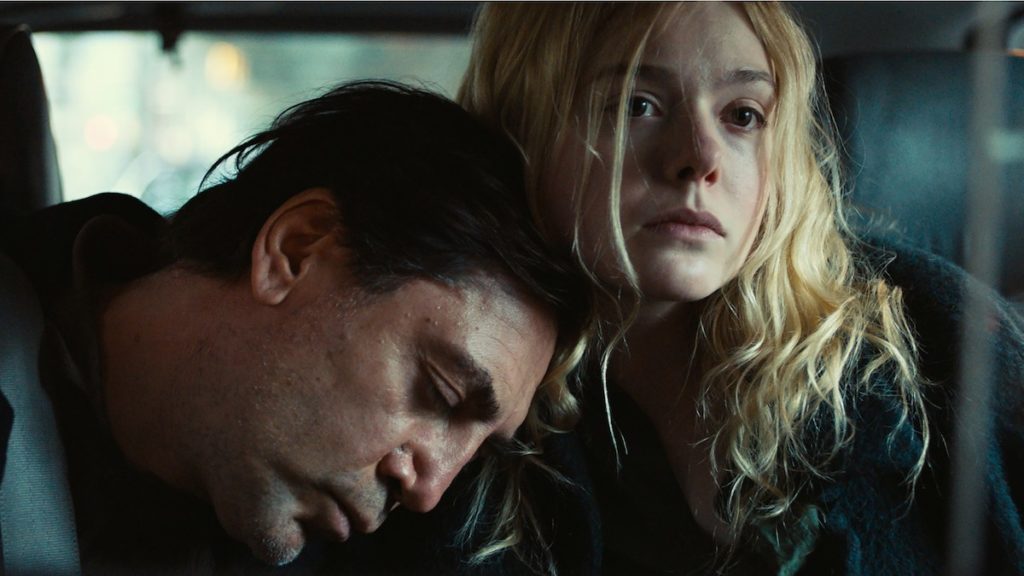 Javier Bardem, Elle Fanning in The Roads Not Taken by Sally Potter