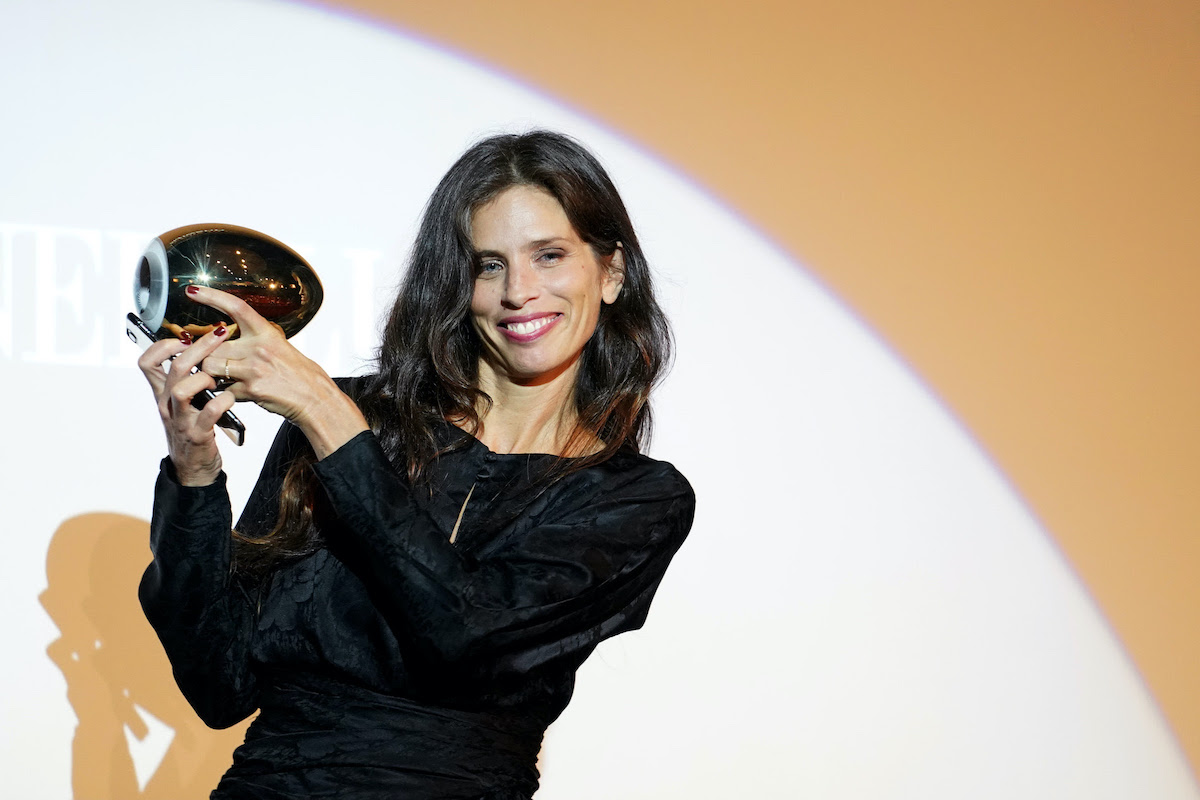 Maïwenn receives the Golden Eye Award during the 16th Zurich Film Festival