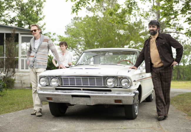 (L-R) Paul Bettany as "Frank," Sophia Lillis as "Beth," and Peter Macdissi as "Wally" in UNCLE FRANK Photo: Brownie Harris/Amazon Studios