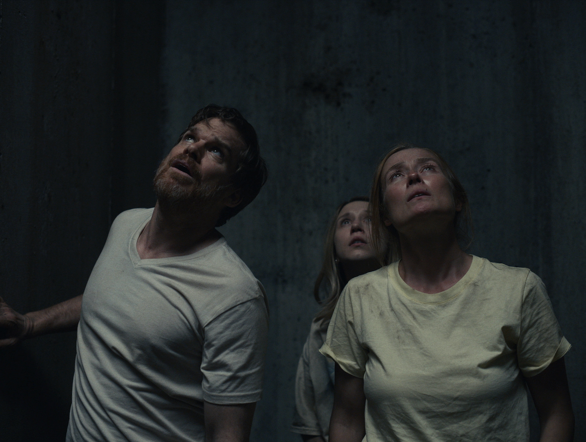 Michael C. Hall as “Brad,” Taissa Farmiga as “Laurie,” and Jennifer Ehle as “Anna” in Pascual Sisto’s JOHN AND THE HOLE.