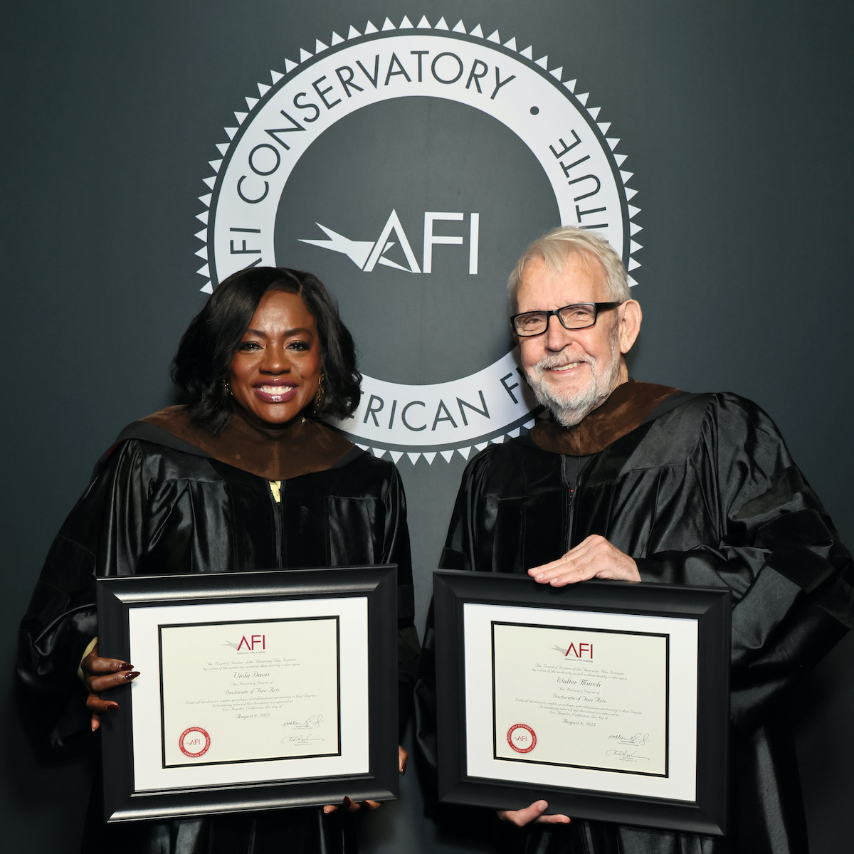 Honorary Degree Recipients Viola Davis and Walter Murch attend AFI's Conservatory Commencement