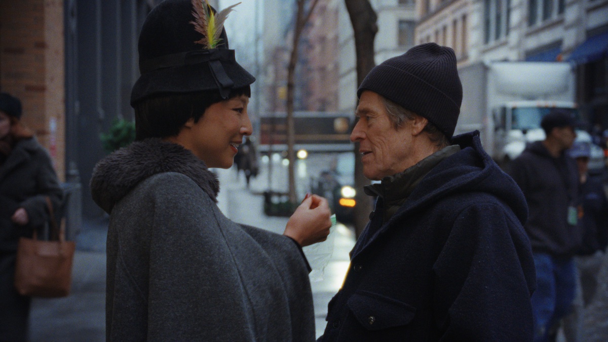 Willem Dafoe and Greta Lee in Late Fame