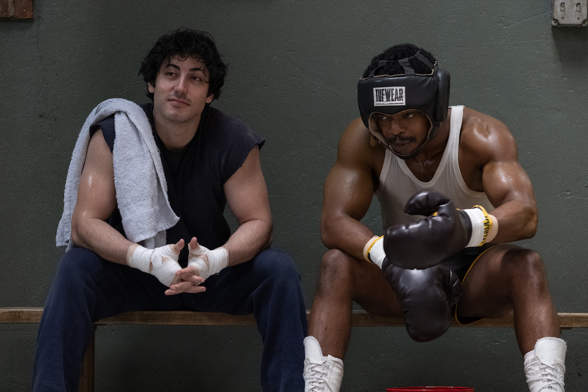 I PLAY ROCKY, Anthony Ippolito as Sylvester Stallone and Stephen James as Carl Weathers